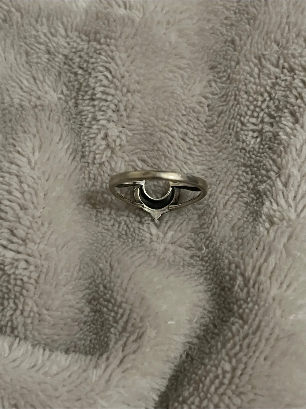 Sterling Silver Crescent Moon Ring - Women Jewelry